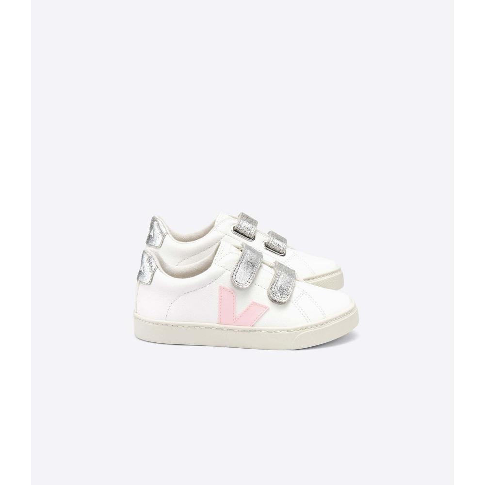 Kids\' Veja ESPLAR CHROMEFREE Shoes White/Pink | ZA 731PJJ